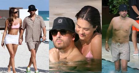 Zakochani Scott Disick i Amelia Hamlin dementują plotki o rozstaniu, wymieniając czułości w basenie (ZDJĘCIA)