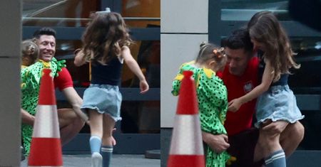 Klara i Laura rzuciły się Robertowi Lewandowskiemu w ramiona. Uroczy moment na zgrupowaniu kadry (ZDJĘCIA)