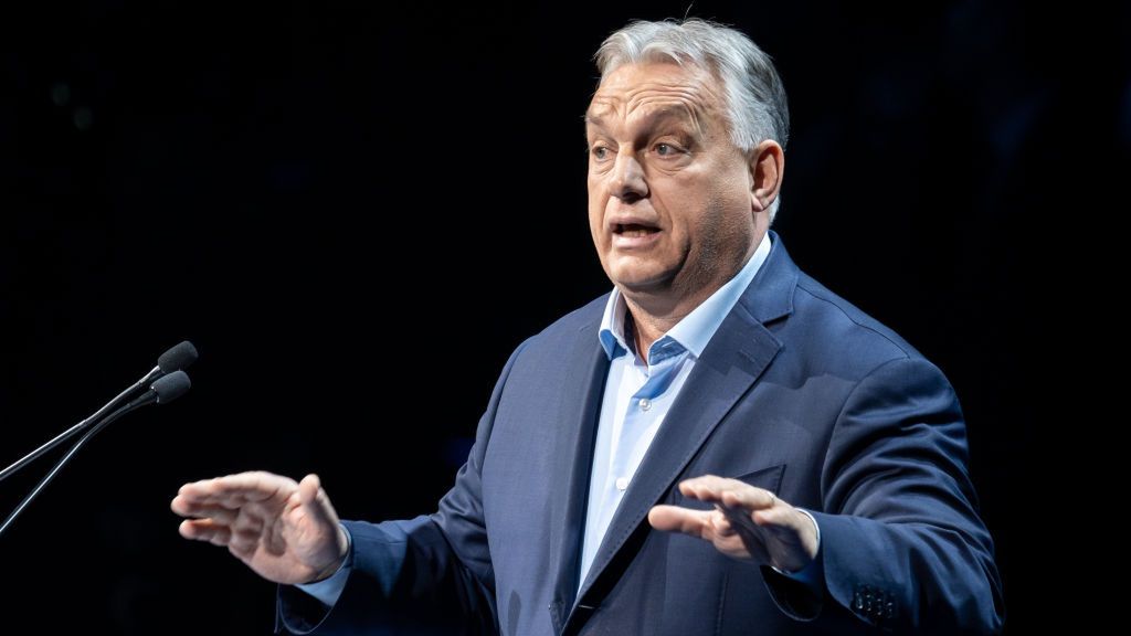''Madrid Summit: Make Europe Great Again'' event in Spain
MADRID, SPAIN - FEBRUARY 8: Hungarian Prime Minister Viktor Orban delivers a speech during 'Madrid Summit: Make Europe Great Again' event, organized by the Patriots collective and the political group VOX in Madrid, Spain on February 8, 2025. (Photo by Diego Radames/Anadolu via Getty Images)
Anadolu
rally, madrid summit, make europe great again, political group, vox, patriots collective