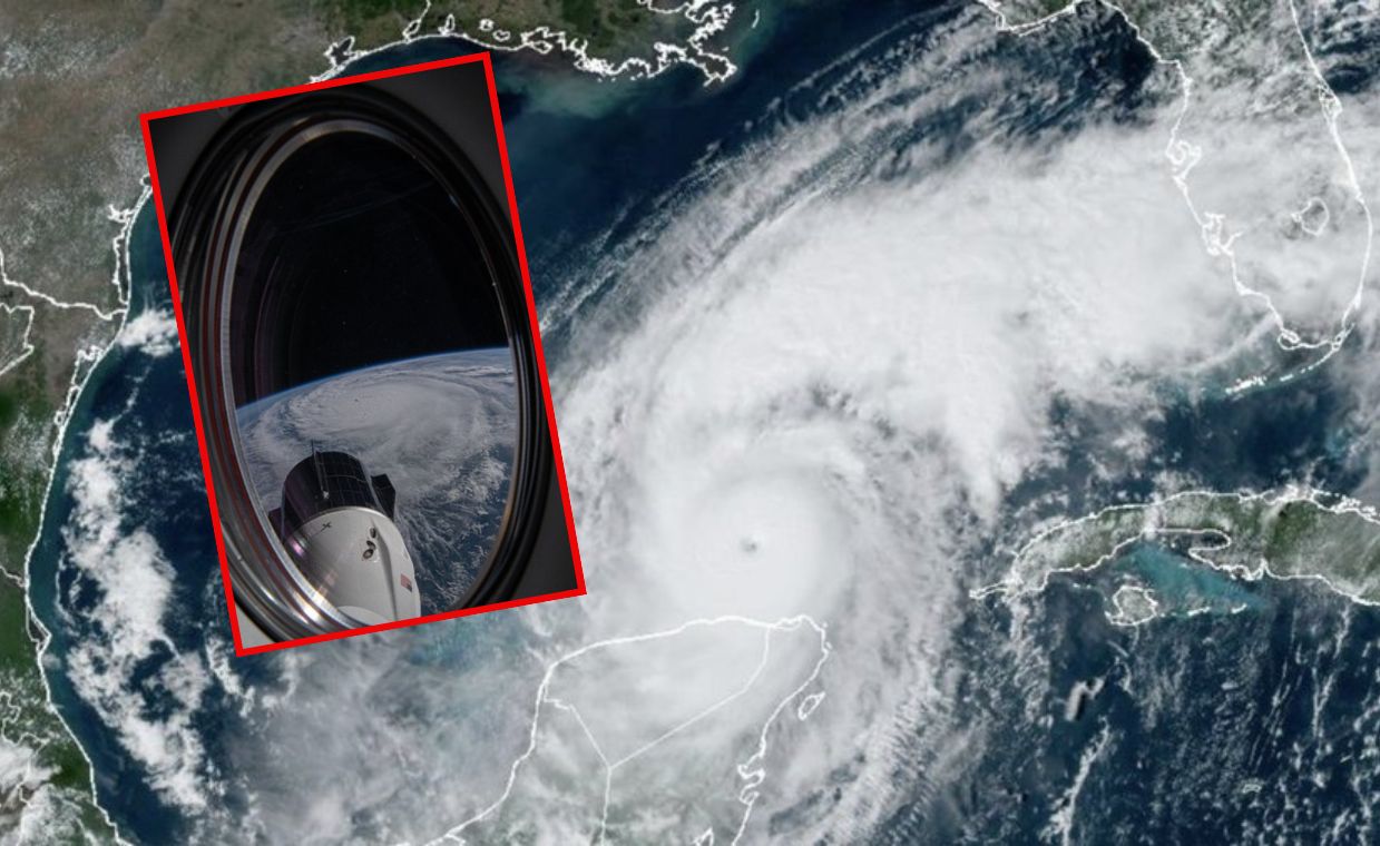 Milton seen from space. Hurricane heading towards Florida.