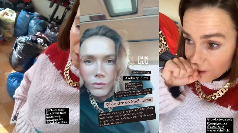 Olga Bołądź zawiozła rzeczy dla uchodźców