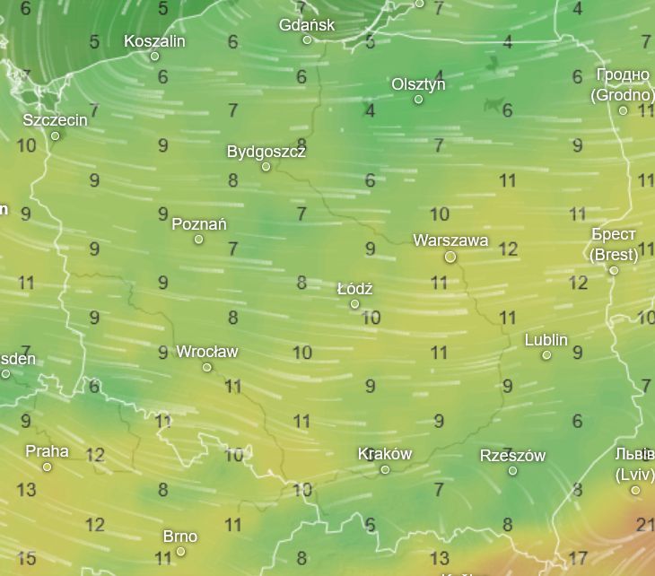 Temperatura 21 kwietnia