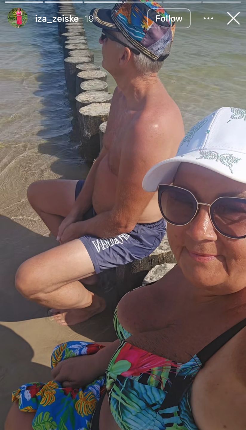 Izabela Zeiske z mężem na wakacjach