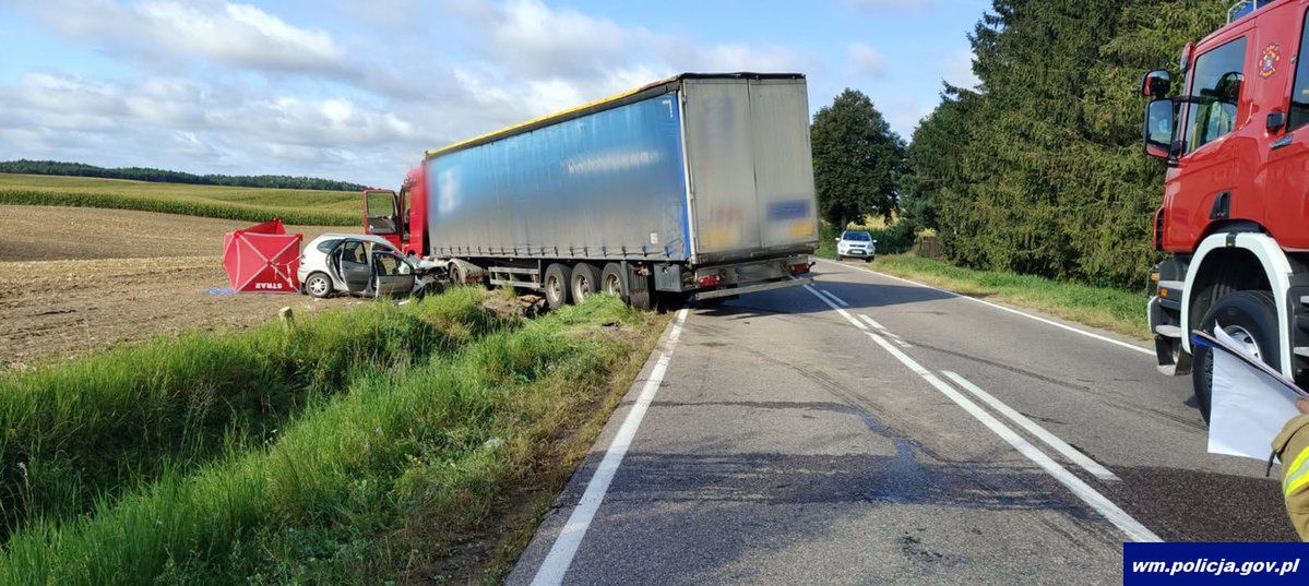 Śmiertelny wypadek na trasie Działdowo–Brodnica. Nie żyje 34-latek