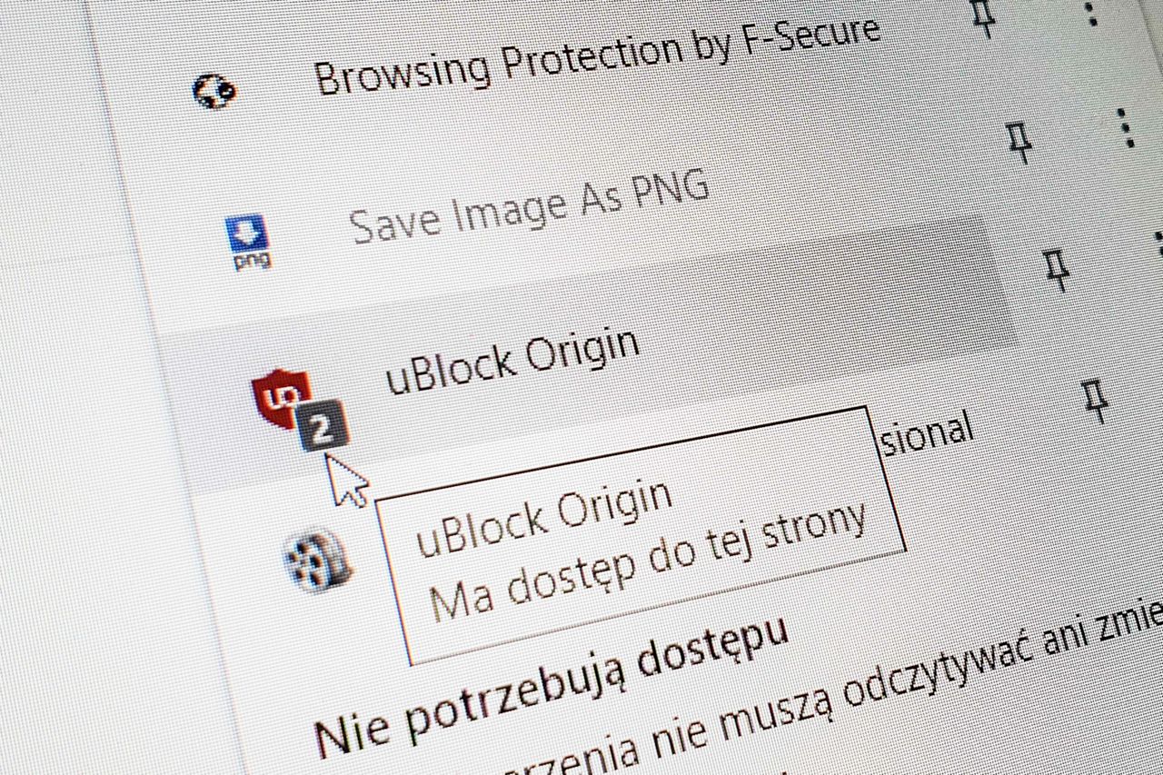 uBlock Origin w Google Chrome