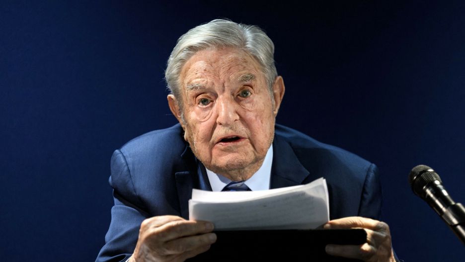 ?wiatowe Forum Ekonomiczne w DavosHungarian-born US investor and philanthropist George Soros addresses the assembly on the sidelines of the World Economic Forum (WEF) annual meeting in Davos on May 24, 2022. (Photo by Fabrice COFFRINI / AFP)FABRICE COFFRINI