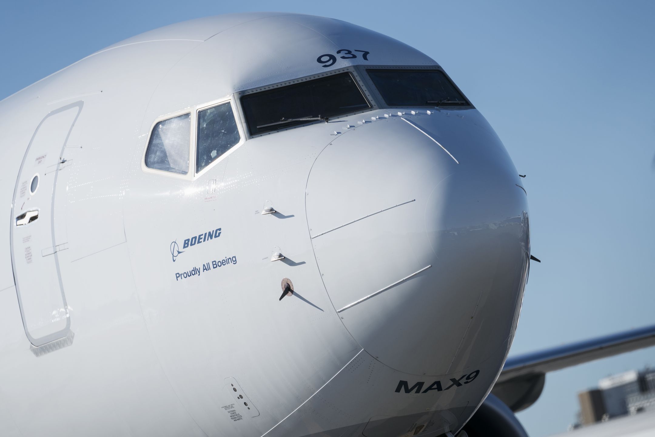 An Alaska Airlines Boeing 737 Max-9 aircraft grounded at Los Angeles International Airport (LAX) in Los Angeles, California, US, on Monday, Jan. 8, 2024. Boeing Co. took the first step toward returning its grounded 737 Max 9 jetliners to service, issuing guidance to airlines on the inspections required following a mid-air structural failure late last week. Photographer: Eric Thayer/Bloomberg via Getty Images