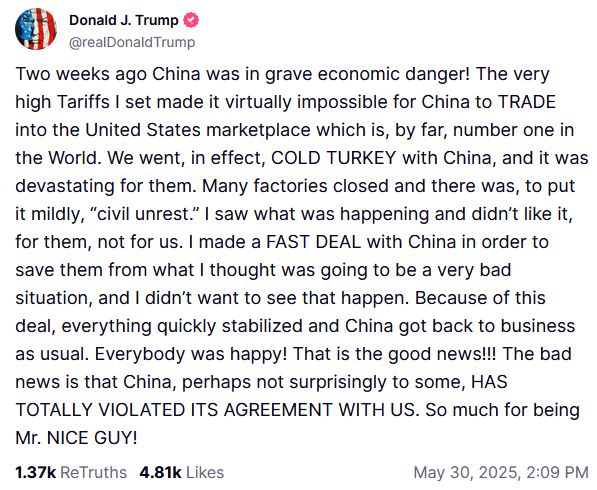 Donald Trump's post
