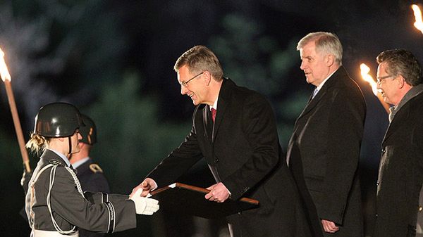 Uroczystość pożegnania prezydenta Christiana Wulffa