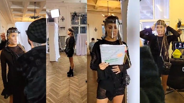 Małgorzata Rozenek na planie filmu Patryka Vegi