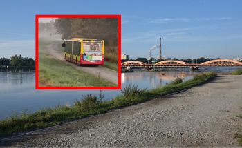 Autobus na wałach we Wrocławiu. Kierowca pomylił trasę