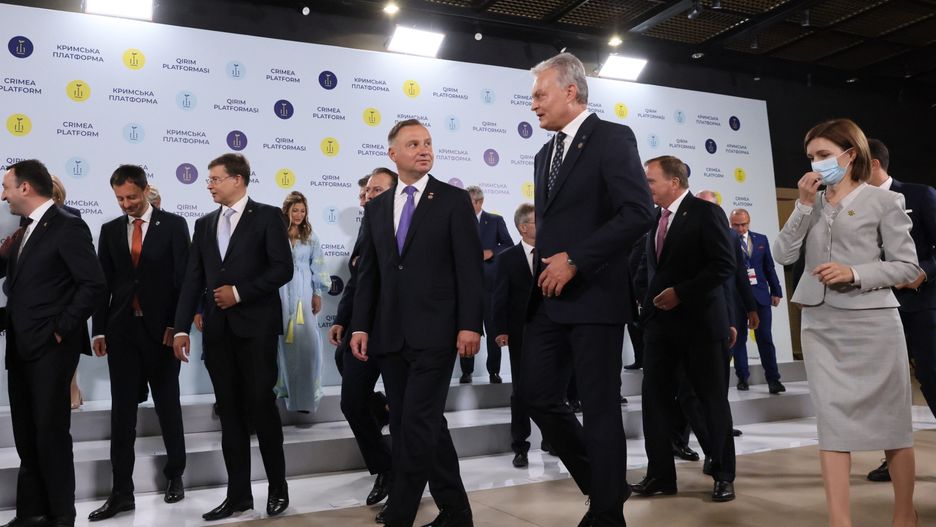 Andrzej Duda podczas udziału w obradach Inauguracyjnego Szczytu Platformy Krymskiej w Kijowie