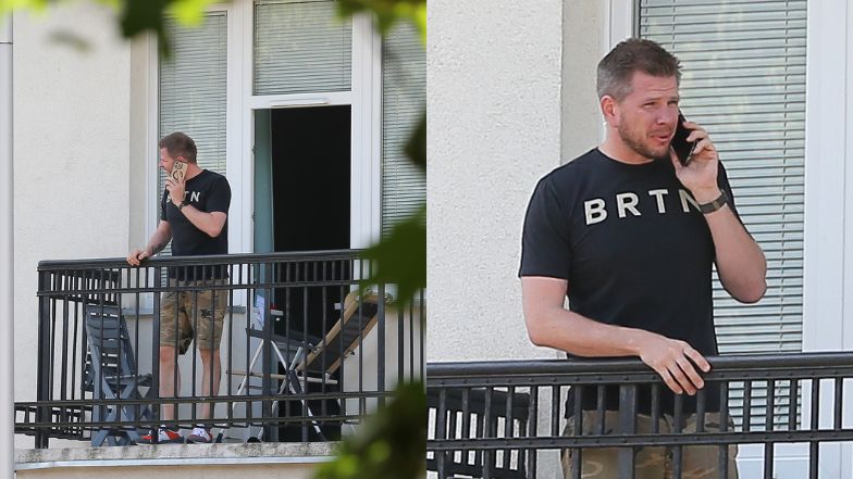 Filip Chajzer na balkonie nowego mieszkania