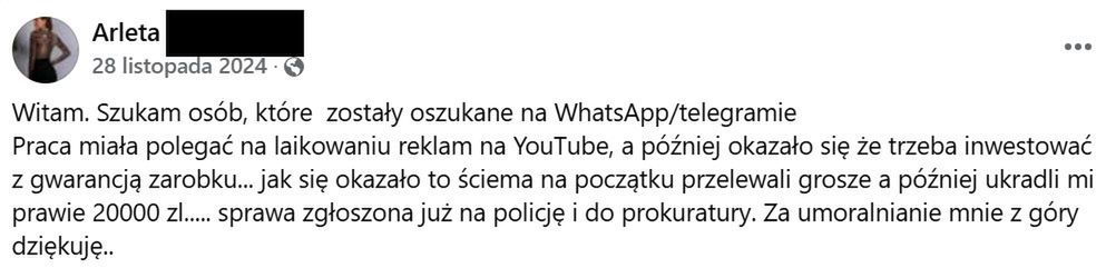 Ludzie tracą wielkie pieniądze brnąc w "pracę, która jest oszust