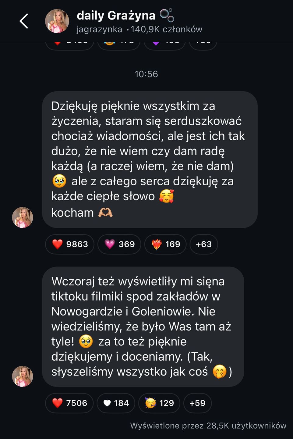 Grażynka dziękuje fanom, którzy skandowali pod aresztami