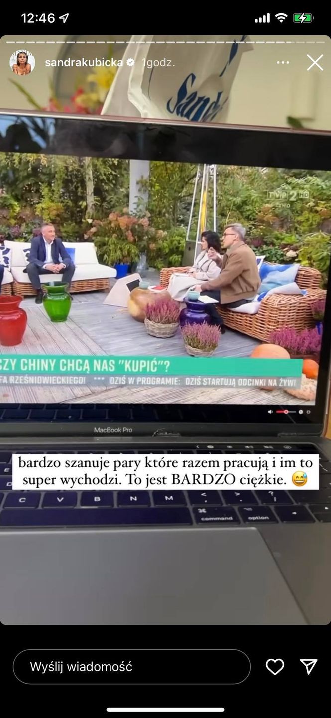 Screen z InstaStories Sandry Kubickiej