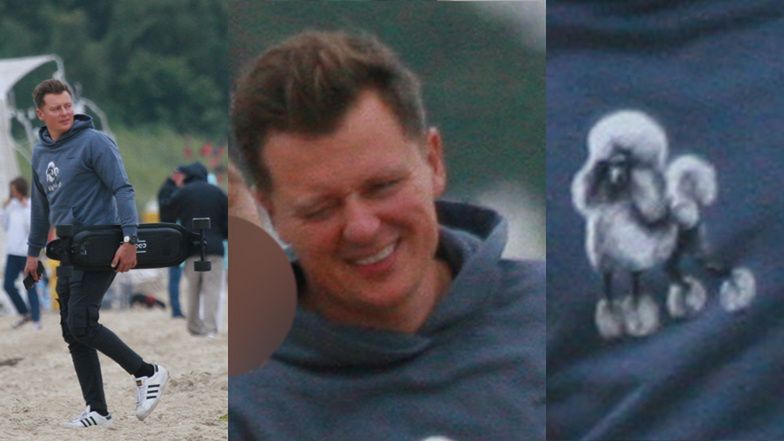 Rafał Brzozowski paraduje po Sopocie w bluzie z logo Pudelka 