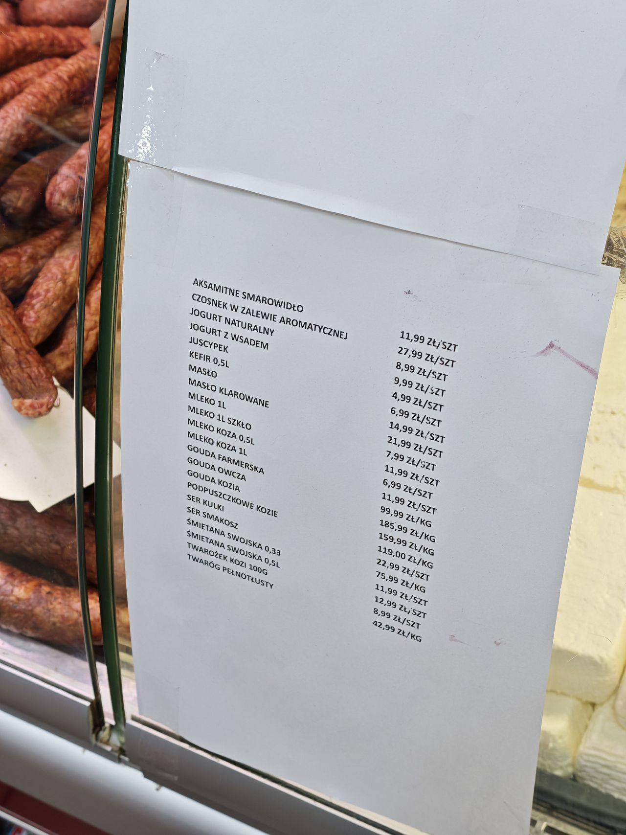 Menu w "Karolince"