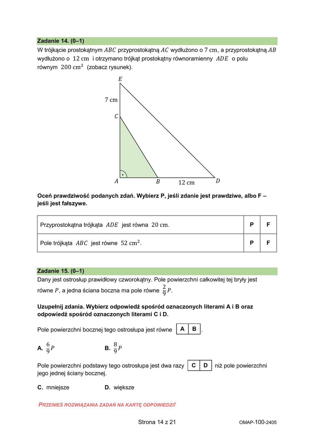 Egzamin ósmoklasisty z matematyki