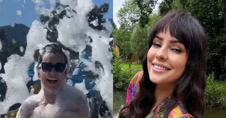 Odziana w zielone bikini Dorota Gardias dokazuje w pianie. Internauci zachwyceni: "Zgrabniutka piękność" (WIDEO)
