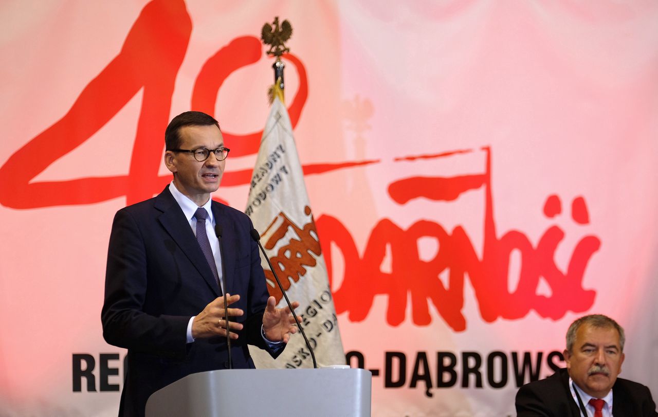 Premier Mateusz Morawiecki przemawiał na obchodach 40. rocznicy założenia "Solidarności"