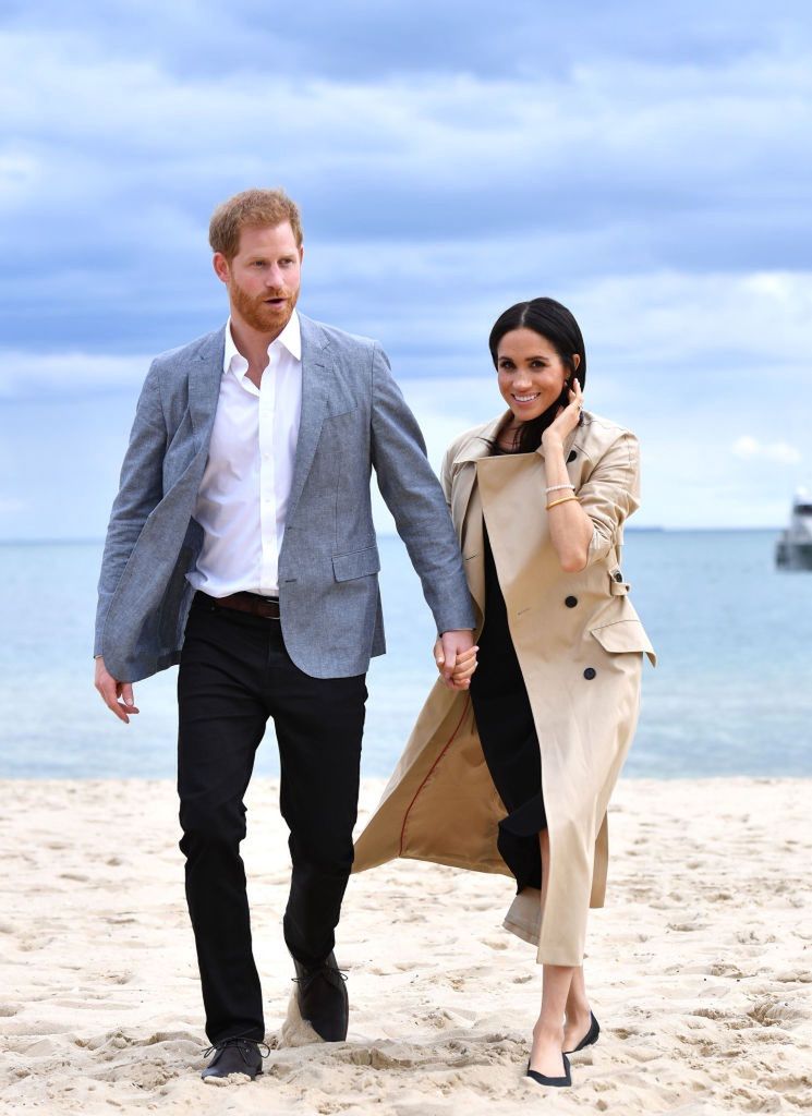 Prince Harry and Meghan Markle on the beach