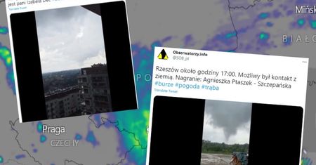 Trąba powietrzna nad Rzeszowem! Nagrania mrożą krew w żyłach