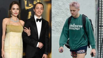 Wyraźnie odmieniony 17-letni syn Angeliny Jolie i Brada Pitta kroczy na trening. Do twarzy mu w różowych włosach?