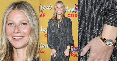 Gwyneth Paltrow prezentuje sygnet ślubny na ściance