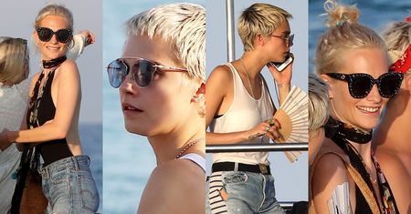 Odmieniona Cara Delevingne z siostrą Poppy imprezuje na jachcie w Saint-Tropez (ZDJĘCIA)