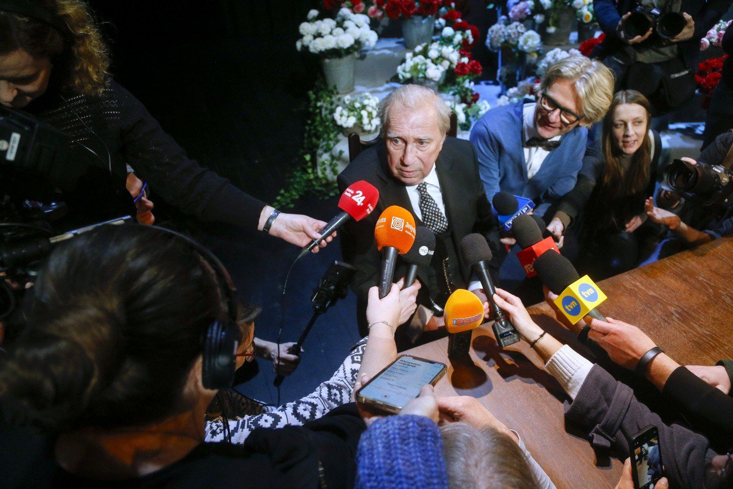 Jerzy Stuhr próbie medialnej spektaklu &#34;Geniusz&#34;. Rok 2024