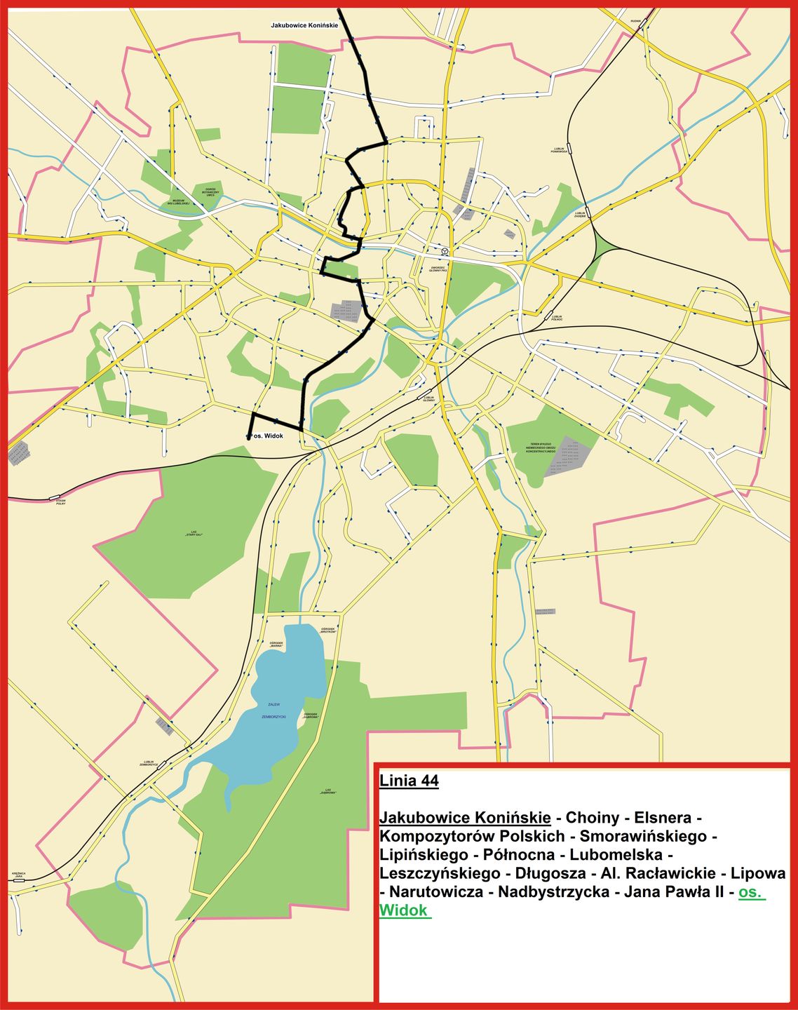 Mapa Linii 44