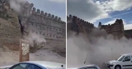 Hiszpania. Wieża zamku w Toledo runęła jak domek z kart. Jest nagranie
