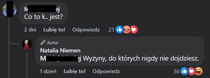 Komentarz Natalii Niemen na Facebooku