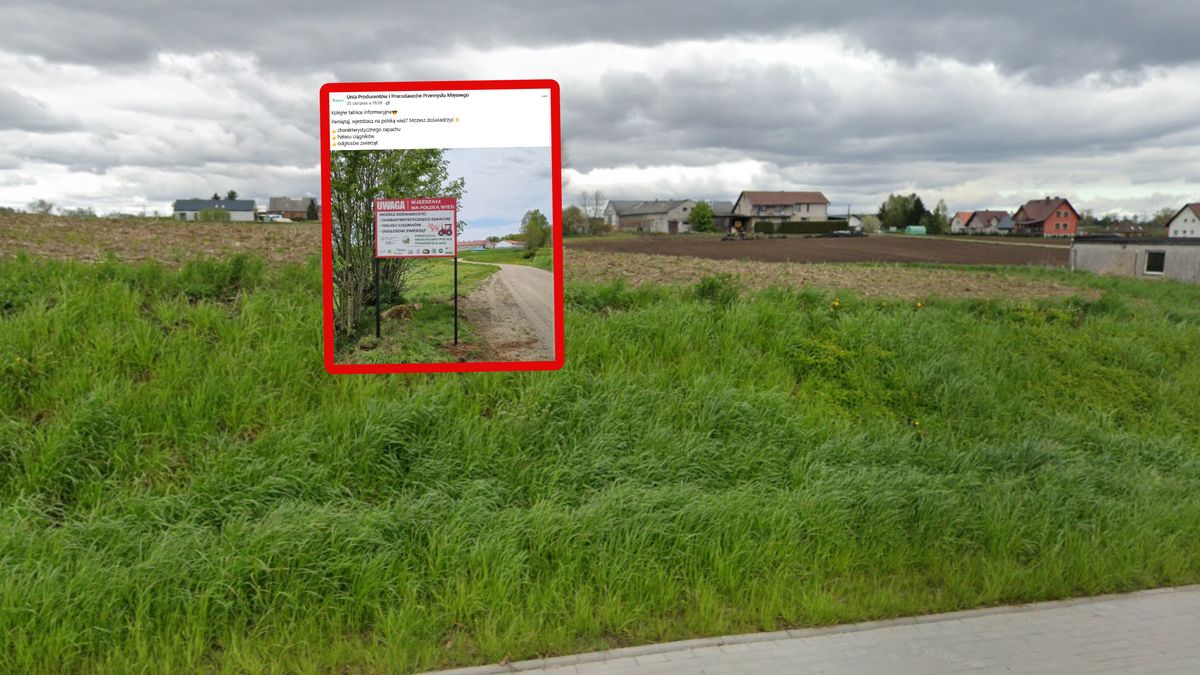 Rolnicy rozstawiają tabliczki.