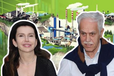 Justyna Kulka i Zygmunt Solorz (fot. EastNews) z grafiką ZE PAK
