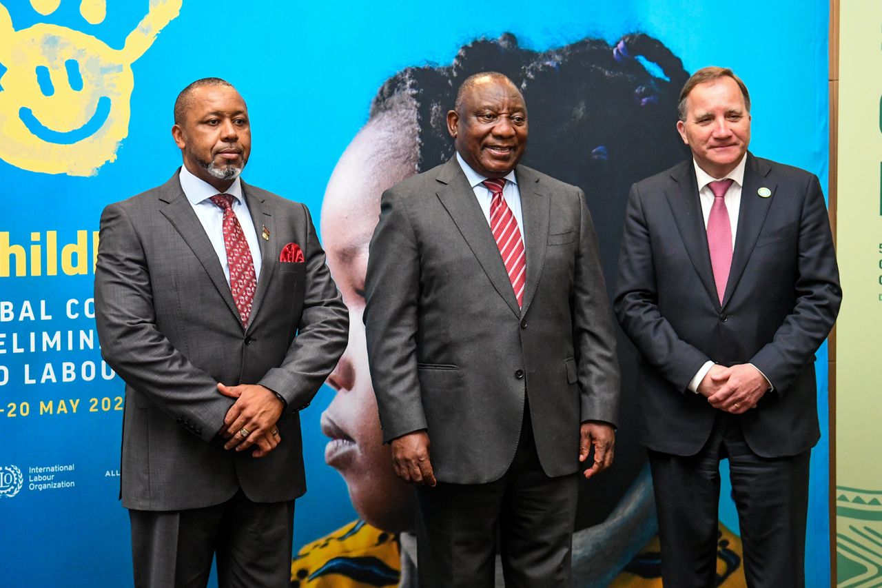DURBAN, SOUTH AFRICA - MAY 15: (l-r) Saulos Klaus Chilima, Malawi deputy president, first on left, dead in a plane crash