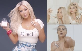 Kim Kardashian oblewa się mlekiem w nowym teledysku Fergie...