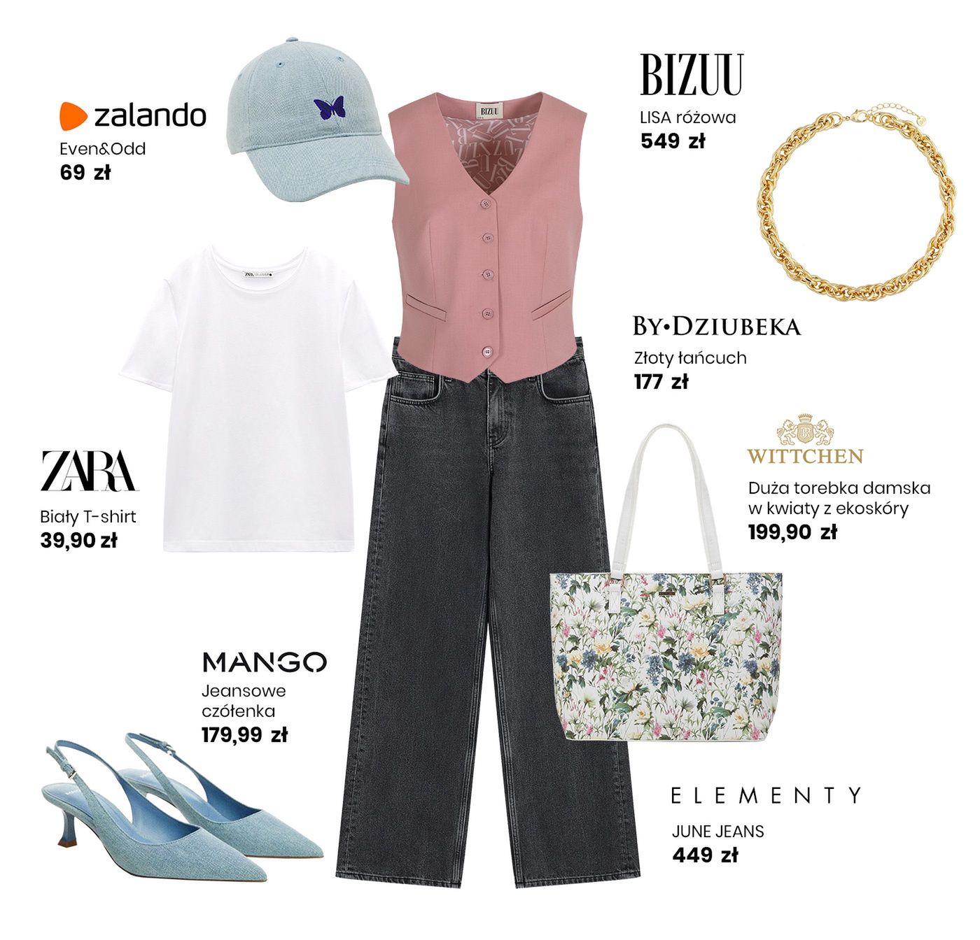 Wiosenna stylizacja z kamizelką 