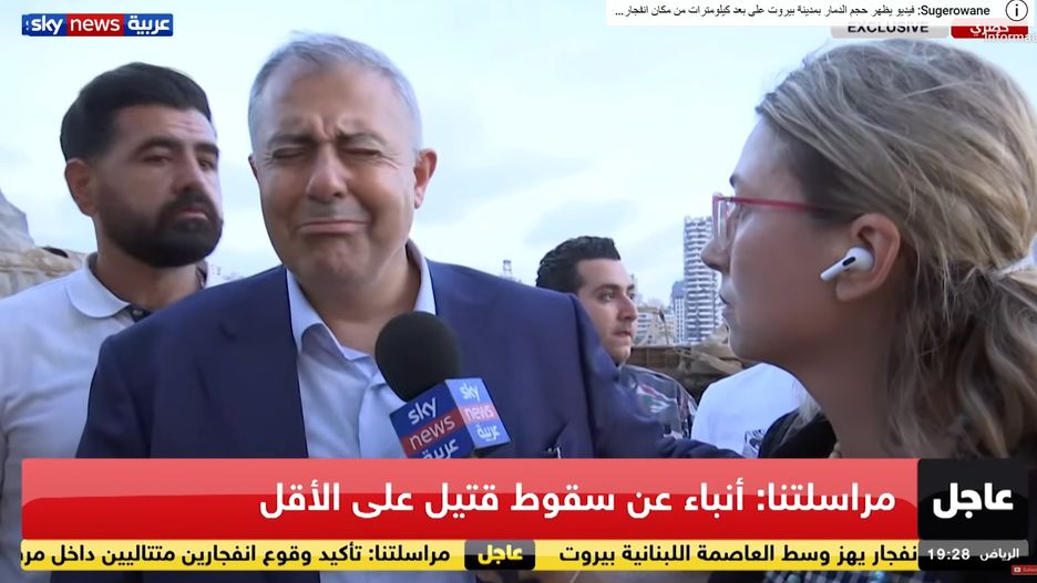 Wybuch w Bejrucie. Gubernator Marwan Abboud na miejscu tragedii nie potrafił powstrzymać emocji