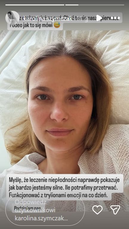 Karolina Szymczak opublikowała zdjęcie ze szpitala