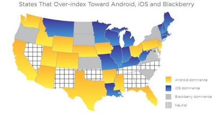 USA podzielone... mobilnymi OS-ami