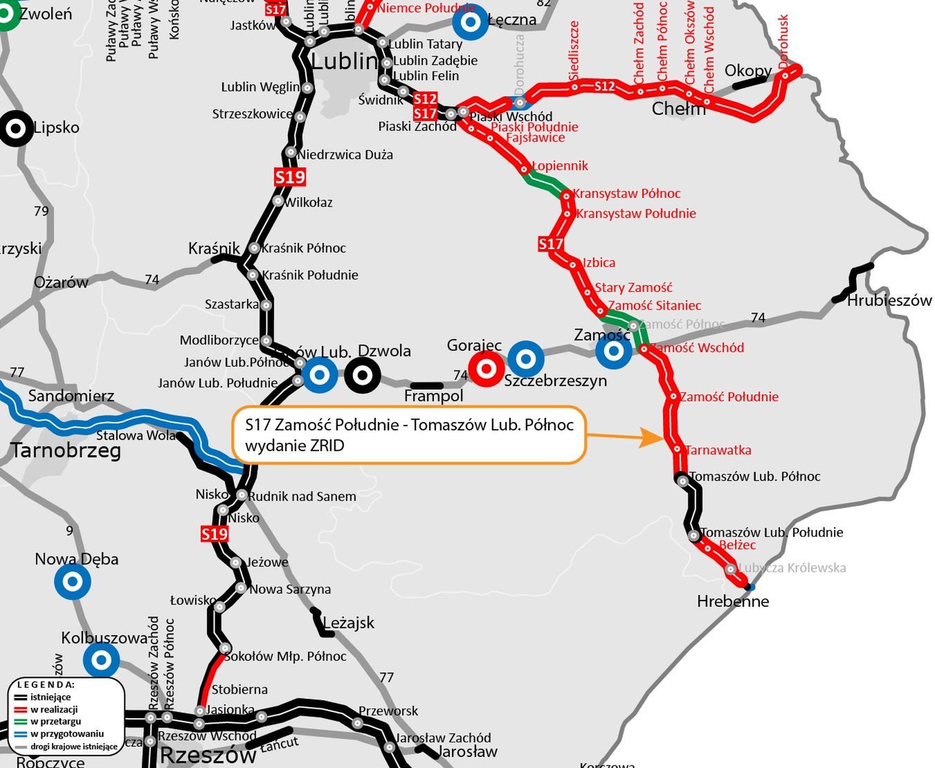 Mapa realizacji inwestycji