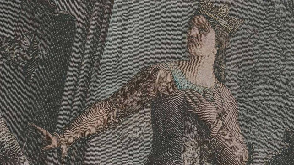 Anna Cylejska w wyobrażeniu Wojciecha Gersona. Grafika z końca XIX wieku