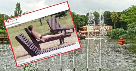 Opalała się nago w centrum miasta. Mieszkańcy oburzeni