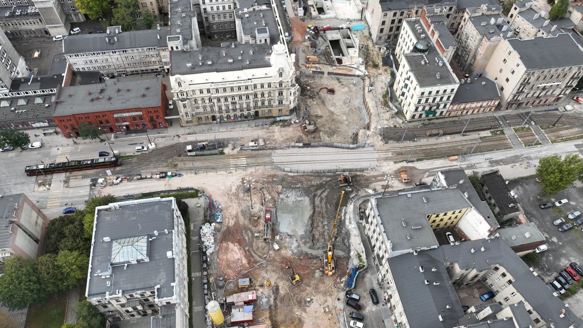 Budowa stacji Łódź Śródmieście na trasie tunelu średnicowego