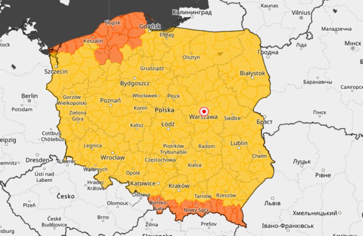 IMGW ostrzega. Cała Polska z alertami