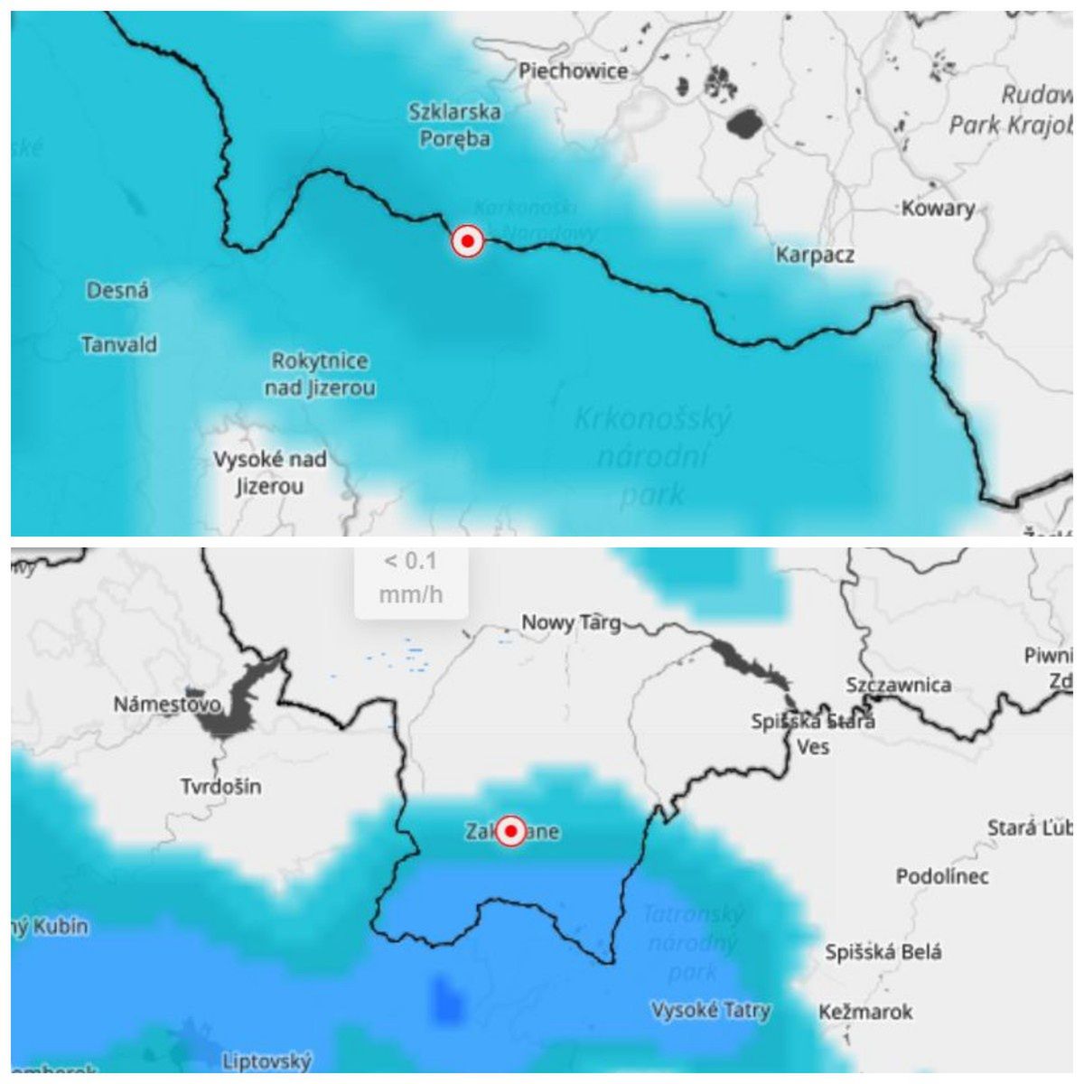 Zdjęcie map z prognozami IMGW