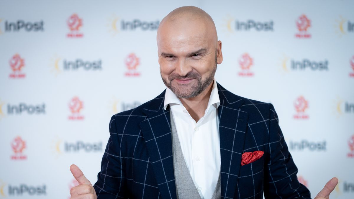 Rafal Brzoska during the press conference on the announcement of InPost as a strategic sponsor of the Polish Football Association and Poland national football team, at PGE National Stadium in Warsaw, Poland on May 30, 2022 (Photo by Mateusz Wlodarczyk/NurPhoto via Getty Images)