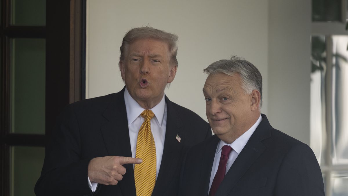 WASHINGTON DC, UNITED STATES - NOVEMBER 7: United States President Donald Trump greets the Hungarian Prime Minister Viktor Orban at the White House in Washington DC , November 7, 2025. (Photo by Celal Gunes/Anadolu via Getty Images)